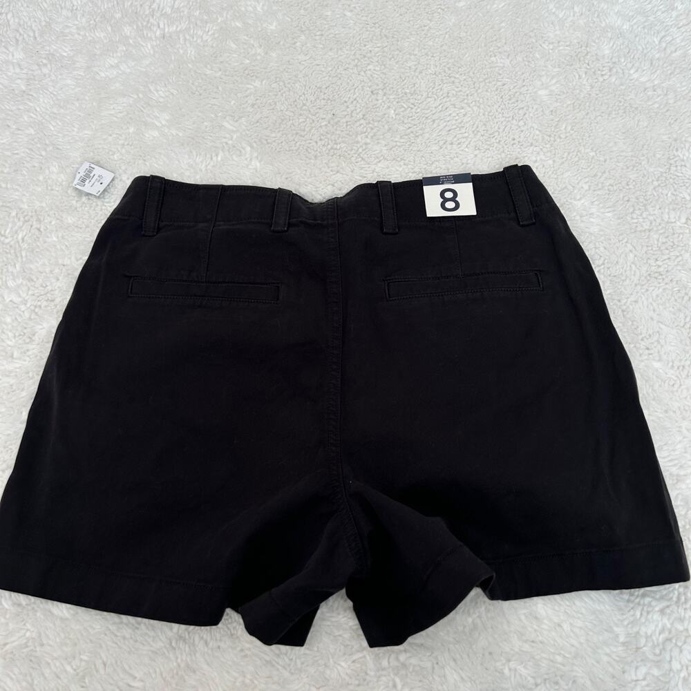 NWT Gap Womens Black 4in Khaki Shorts Casual Resort Minimalist Core Summer Zoo - Picture 2 of 5